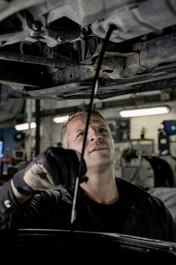 draining the oil from a car